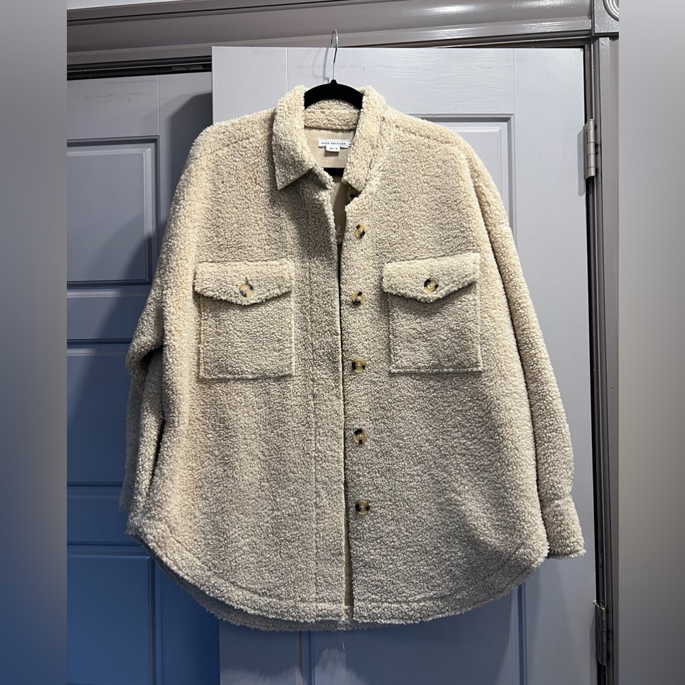 good american sherpa jacket